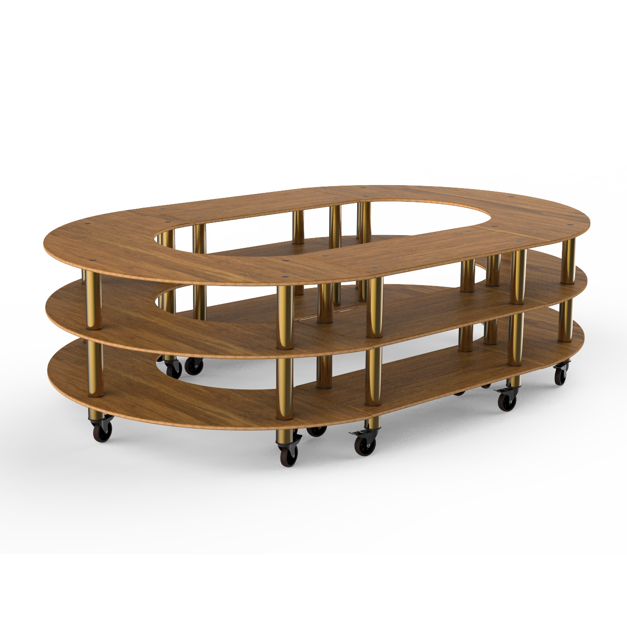 Closed Kidney Shape Stadium Station L 129.0" W 81.5" Modular