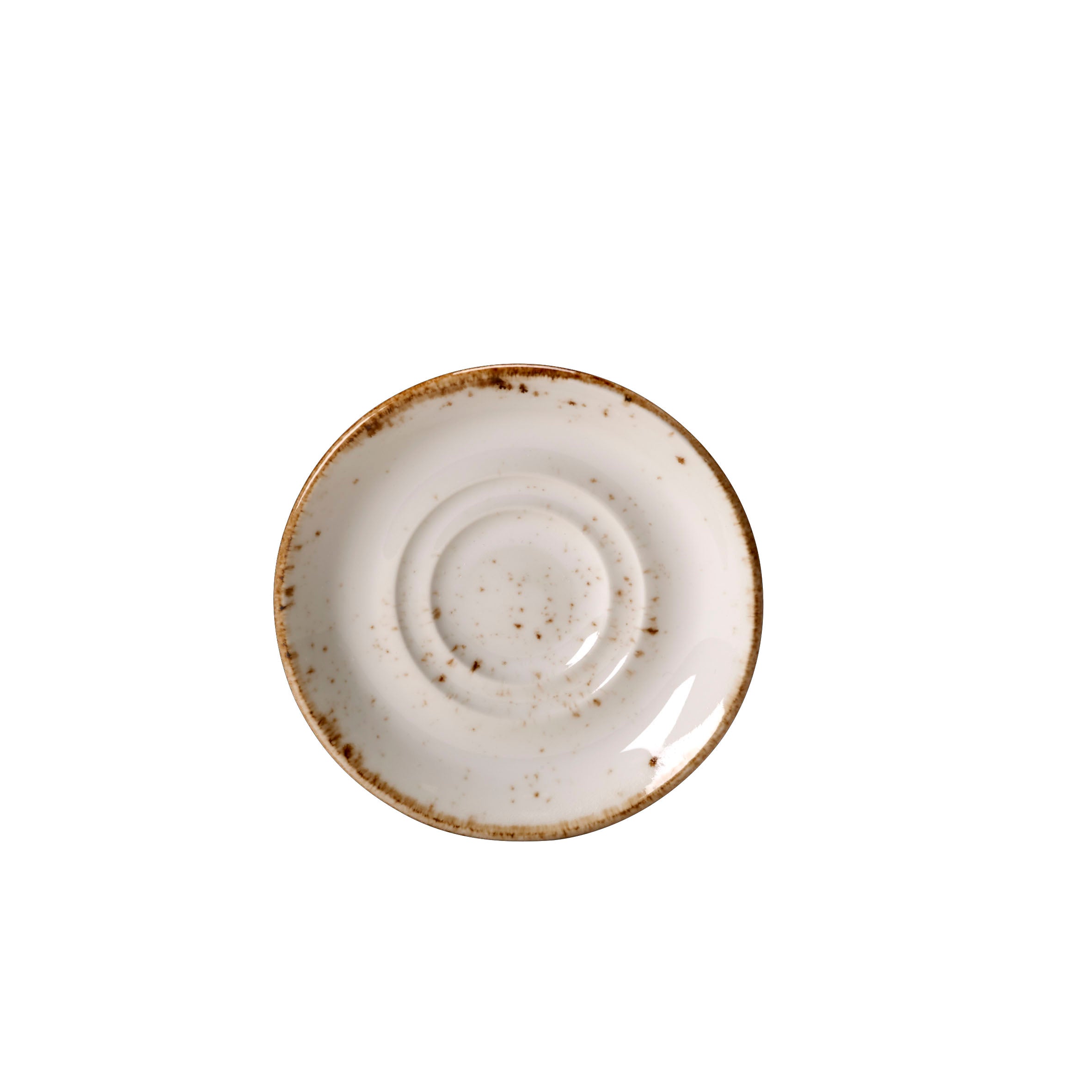 Double Well Saucer 4.63" Dia. Craft White