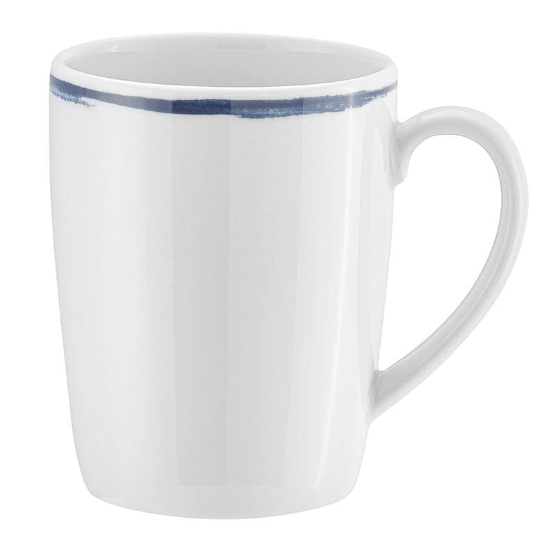 Shabby Chic Mug, 10.125 oz., Dark Blue with Ornaments
