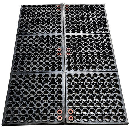 36" x 24" Black Rubber Ice Machine Mat