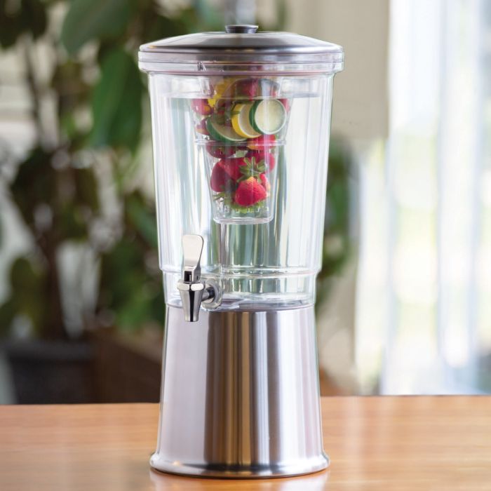 Double Wall Elite Stainless 3-Gallon Cold Beverage Dispenser in Brushed Stainless