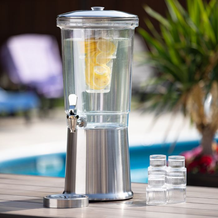 Double Wall Elite Stainless 3-Gallon Cold Beverage Dispenser in Brushed Stainless