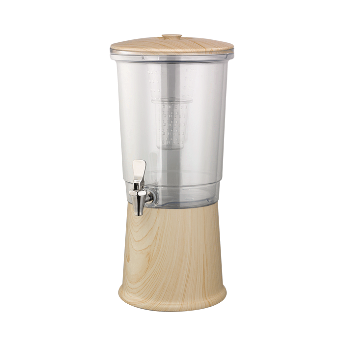 Double Wall Elite Stainless 3-Gallon Cold Beverage Dispenser in Light Wood
