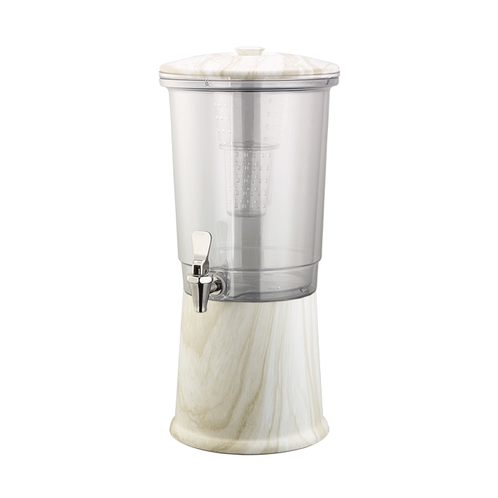 Double Wall Elite Stainless 3-Gallon Cold Beverage Dispenser in White Marble