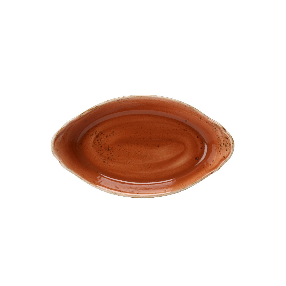 Oval Earred Dish L 12.0" W 6.5" (27.5 Oz) Craft Terracott
