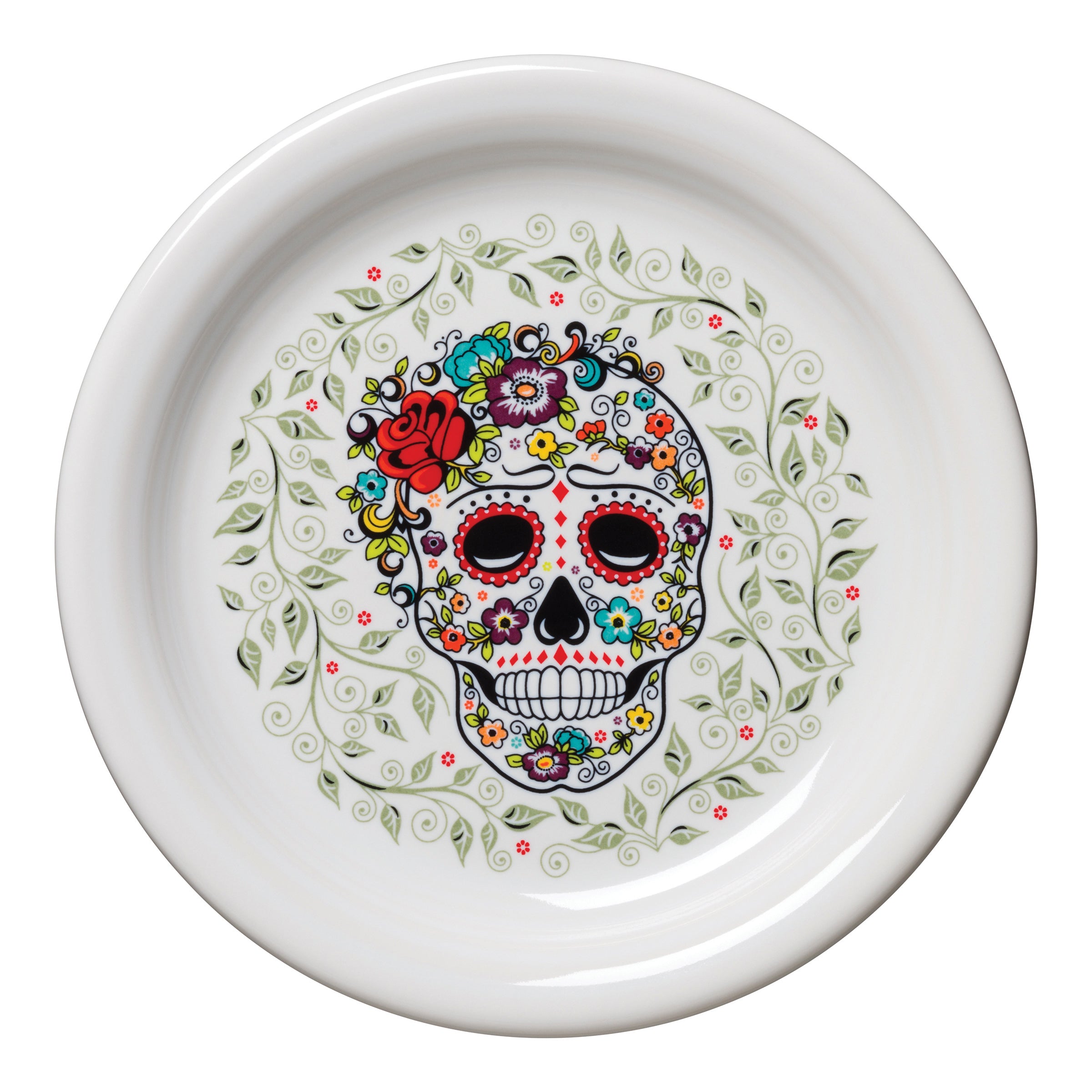 Appetizer Plate 6.625" Dia. Skull And Vine