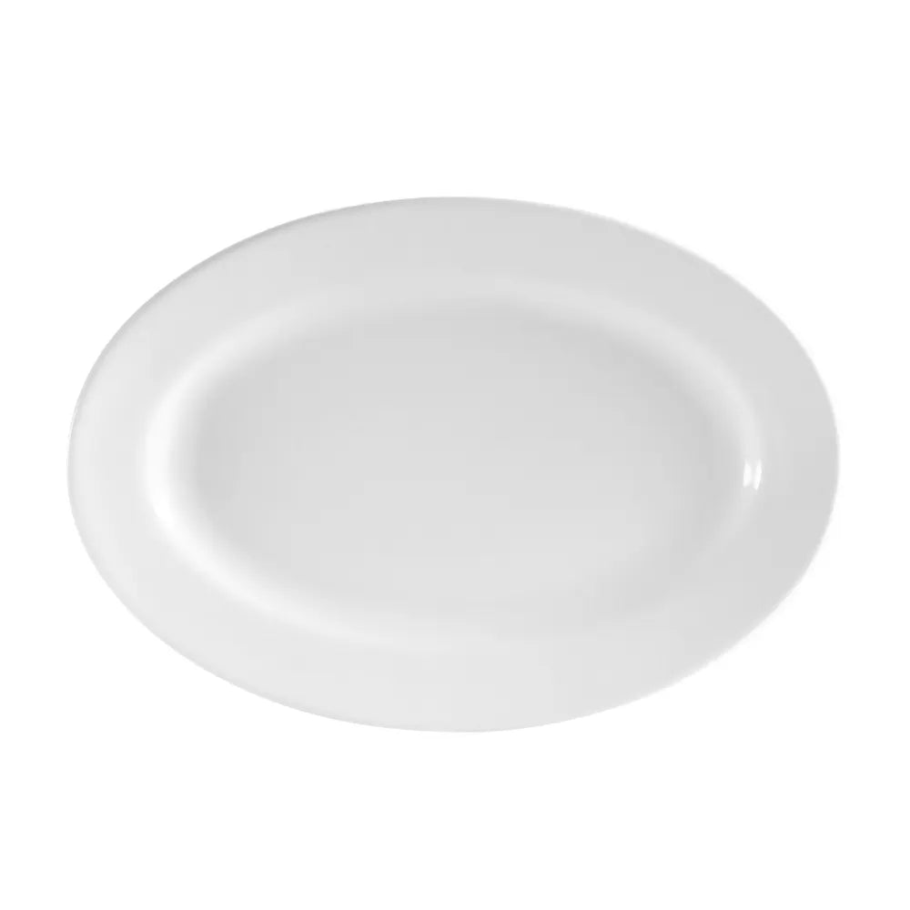 Clinton 15" x 10-1/4" Super White Oval Platter