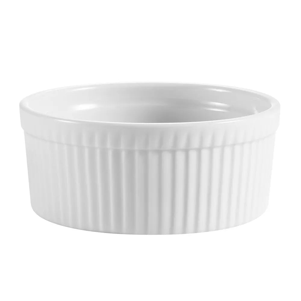 12 oz. Super White Fluted Soufflé Bowl