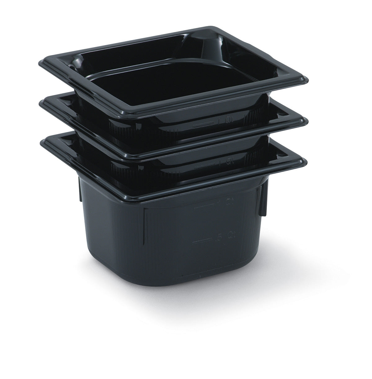 Sixth-size 4-inch-deep Super Pan® high-temperature plastic pan in black
