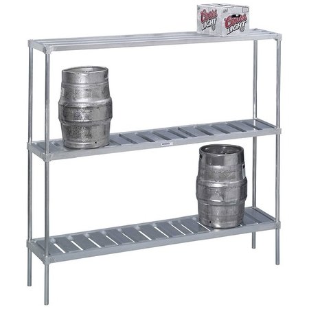 34" x 93" Adjustable Aluminum Double-Deep Keg Shelf