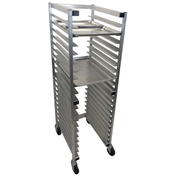 20.5" 30-Pan Heavy-Duty Aluminum Bun Pan Rack - U Shaped Nesting, End Load