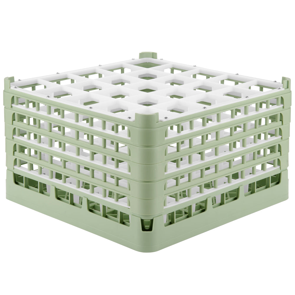 25-compartment XXX-tall Signature full-size compartment rack in Light Green and top extender in Light Green
