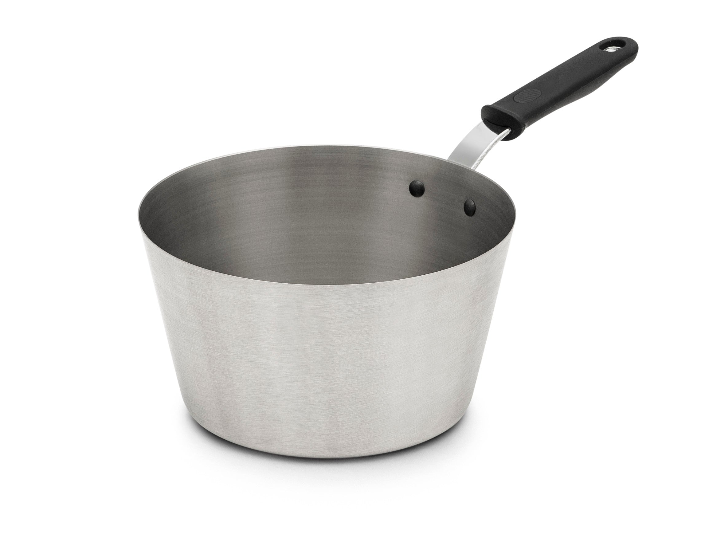 2-Quart Heavy-Duty Stainless Steel Tapered Saucepan and Silicone Handle