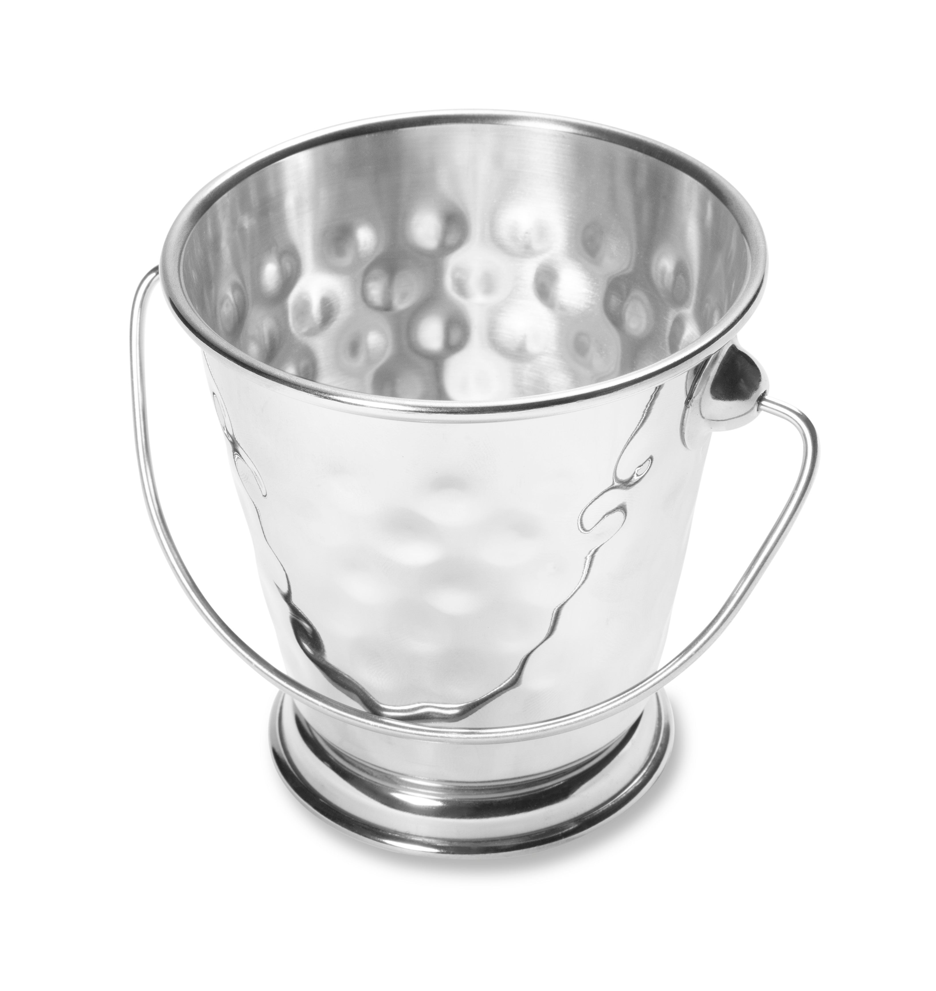 3.5" Mini Bucket with Base, Hammered Finish