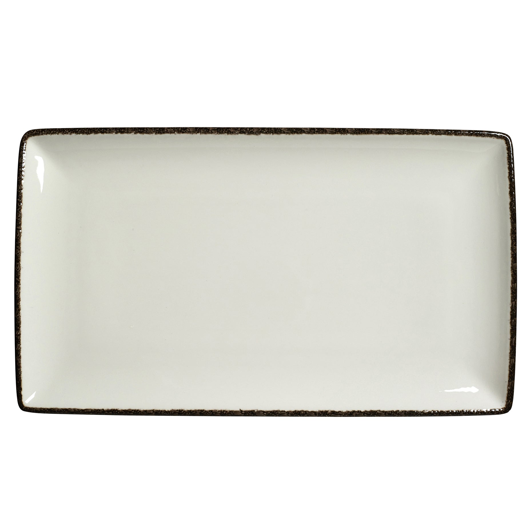 Rectangle Plate L 8.0" W 4.0" Charcoal Dapple