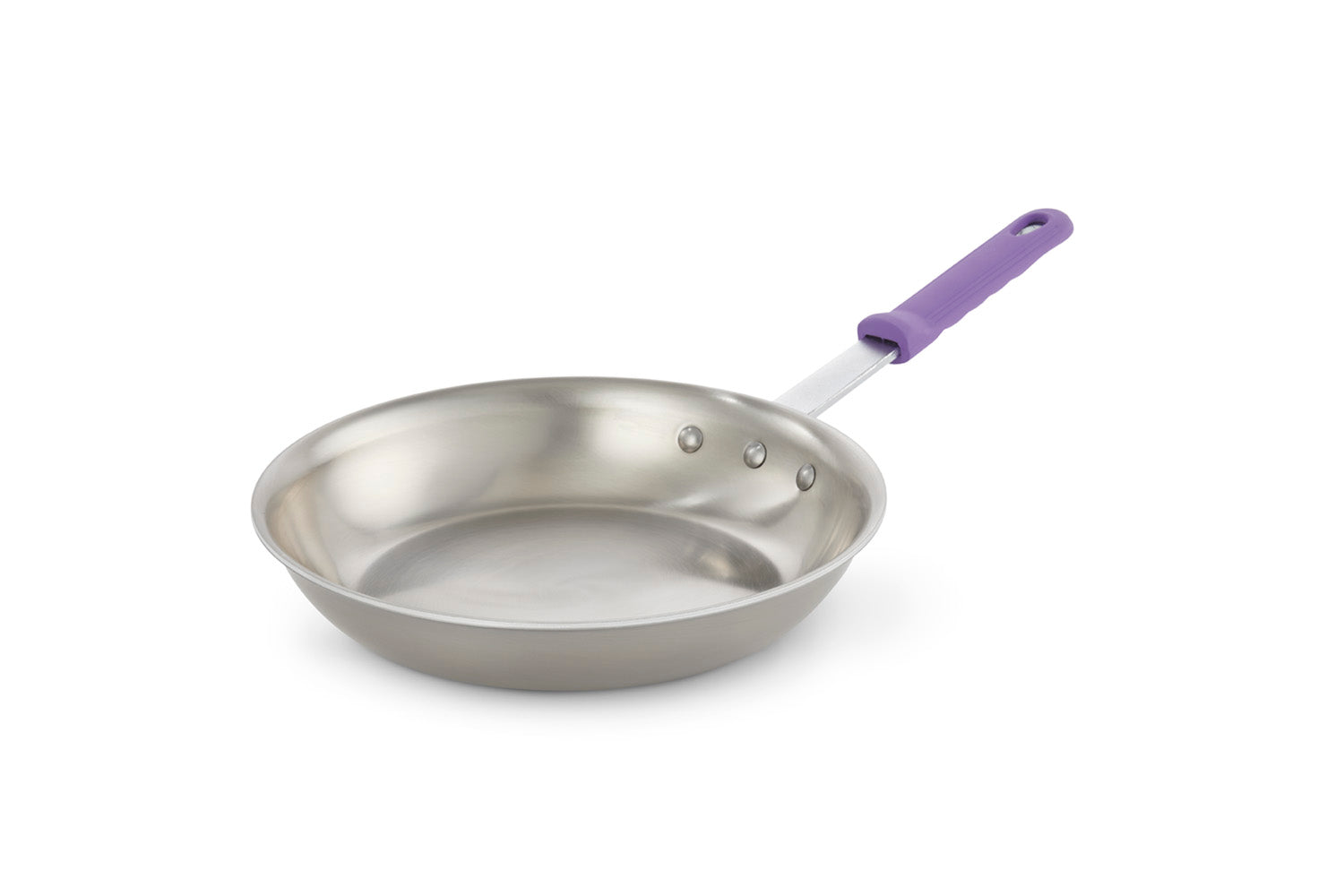Tribute® 3-Ply 8 IN Fry Pan with Natural Finish and Purple Sleeve Handle