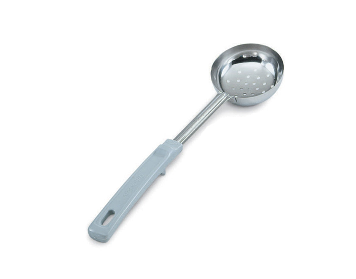 4-ounce perforated round Spoodle® utensil with gray Grip ‘N Serv® handle