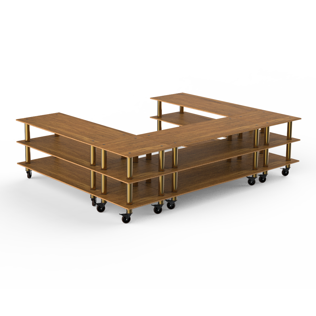 Triple Buffet Station L 130.0" W 100.5" Modular