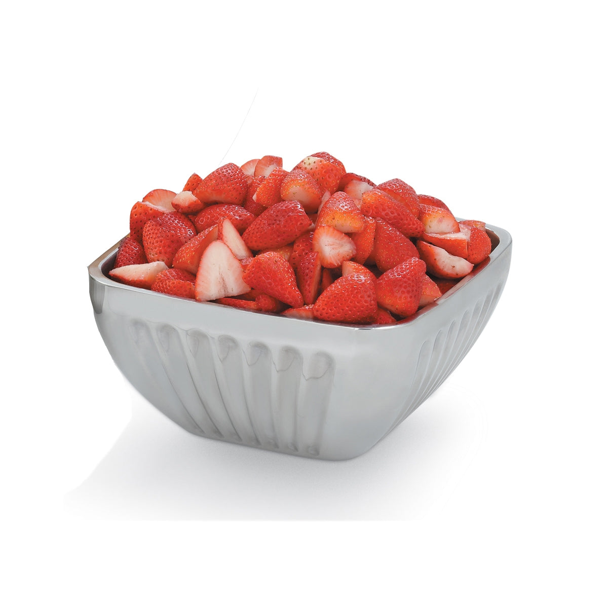 8 ⅕-quart double-wall stainless steel fluted serving bowl