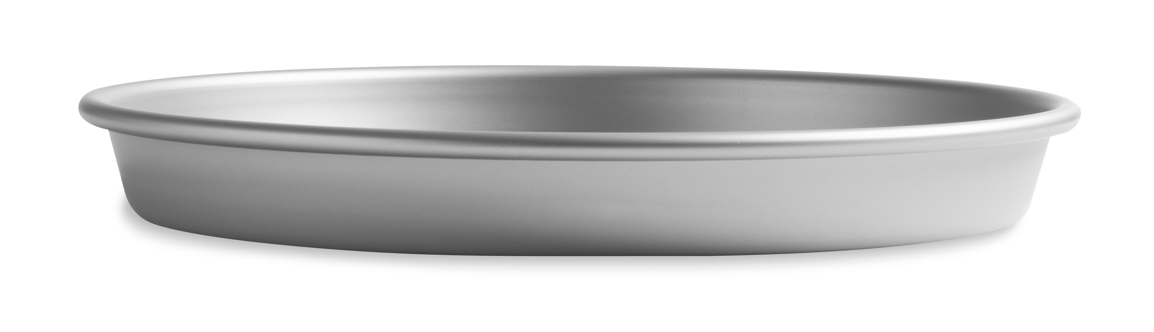 12" Solid Tapered Press-Cut Aluminum Pizza Pan with Clear Coat Anodized Finish