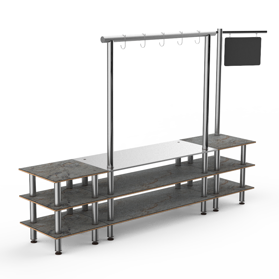 Pro Salsa Bar Station L 130.0" W 29.5" Modular