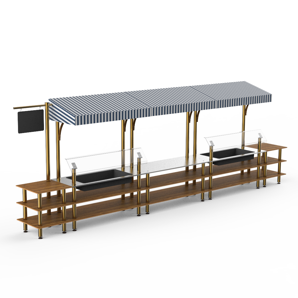 Pro Fish Market Station L 130.0" W 29.5" Modular