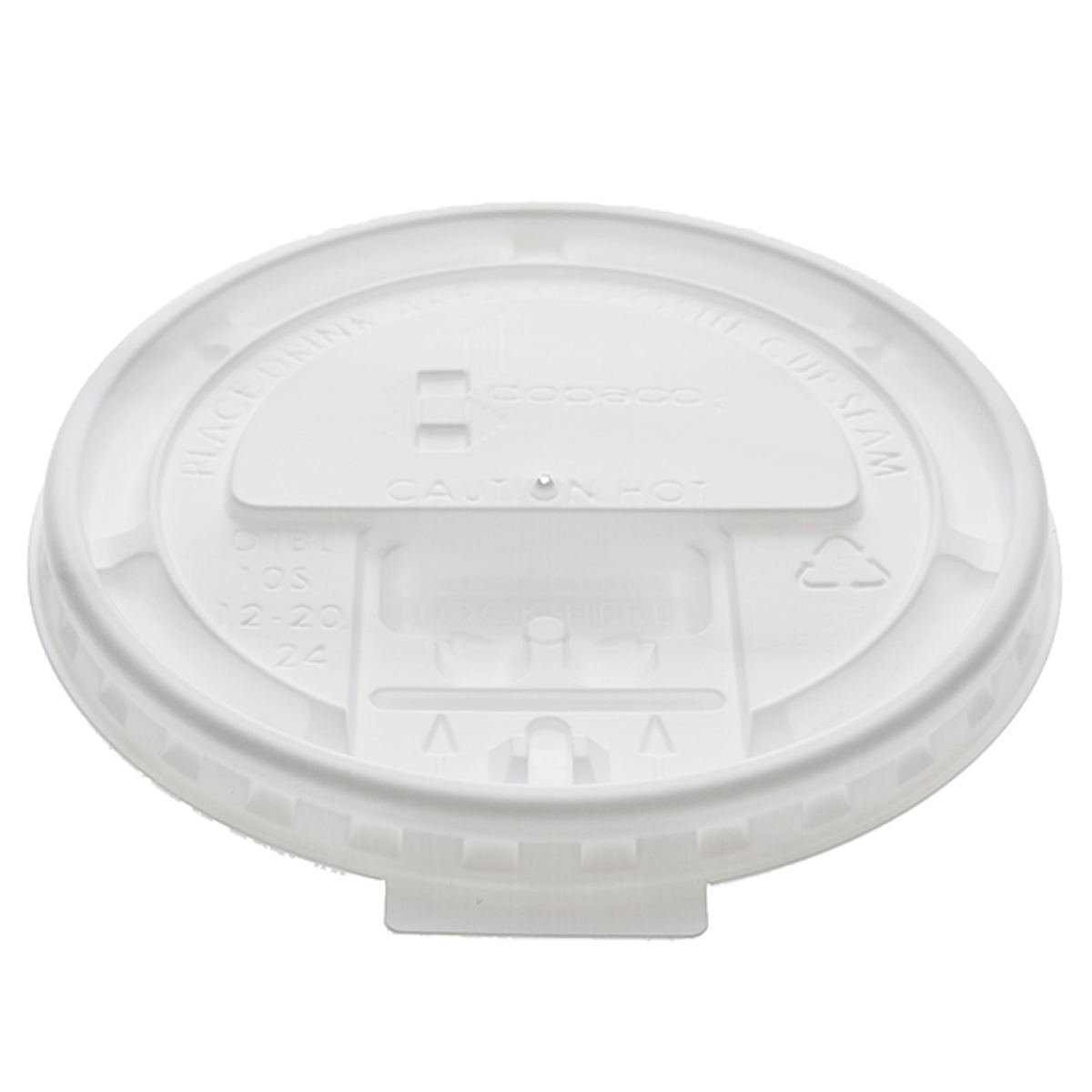 Flat Lid for 10/12/16 /20 oz Hot Cups, White