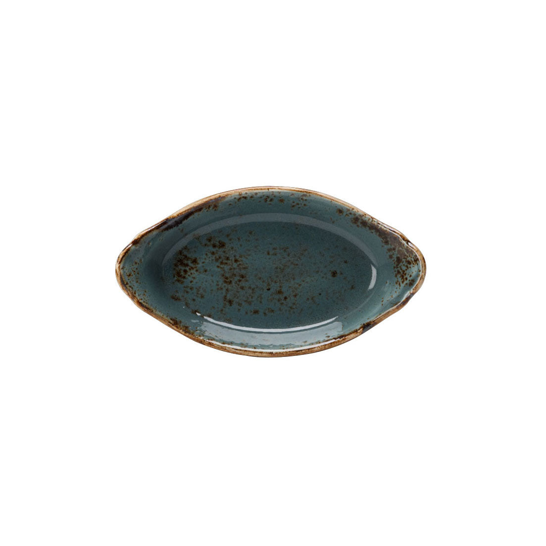 Oval Earred Dish L 13.5" W 7.5" (36.5 Oz) Craft Blue