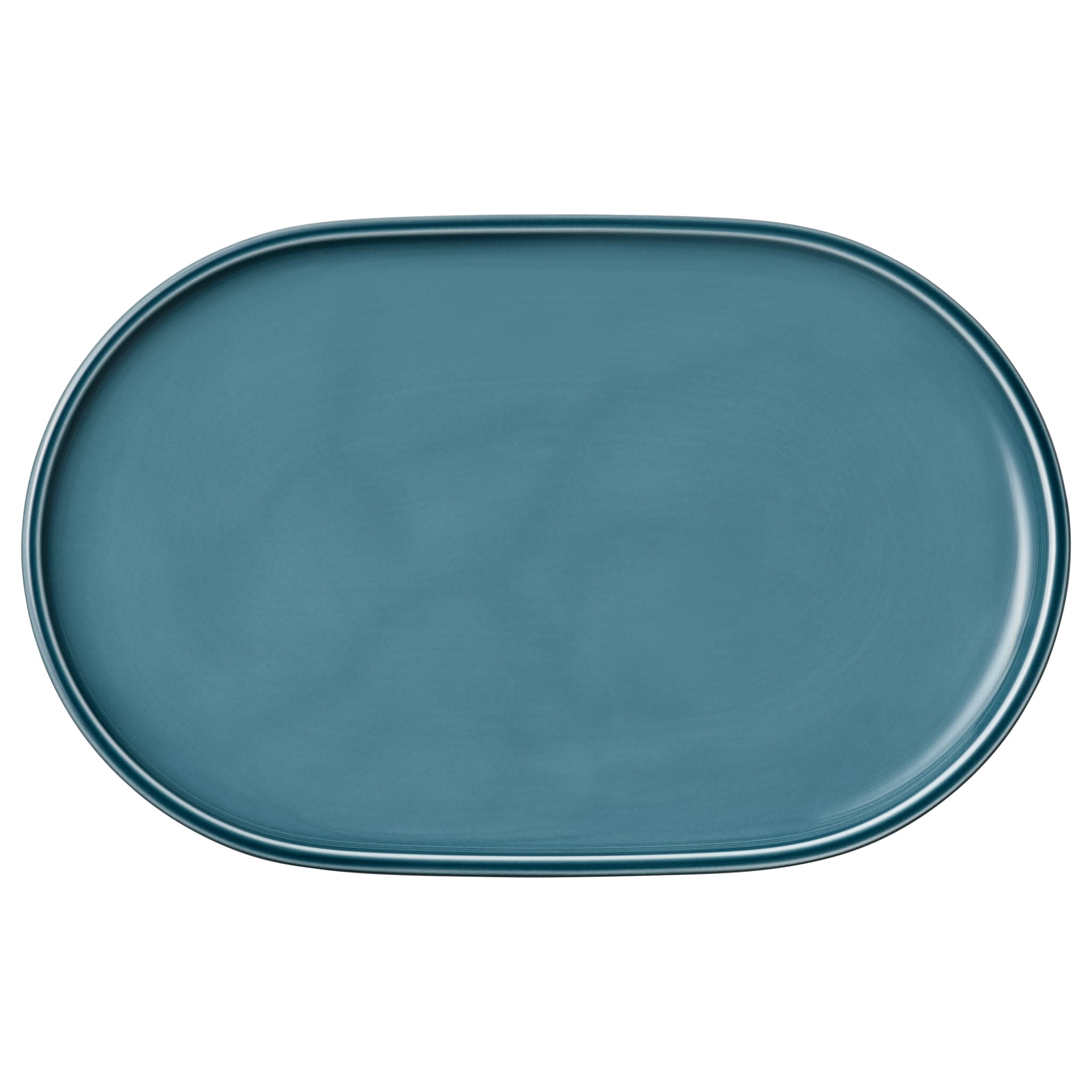 Companion Oval Coupe Platter, 11-3/4" x 7-5/8", Petrol Blue