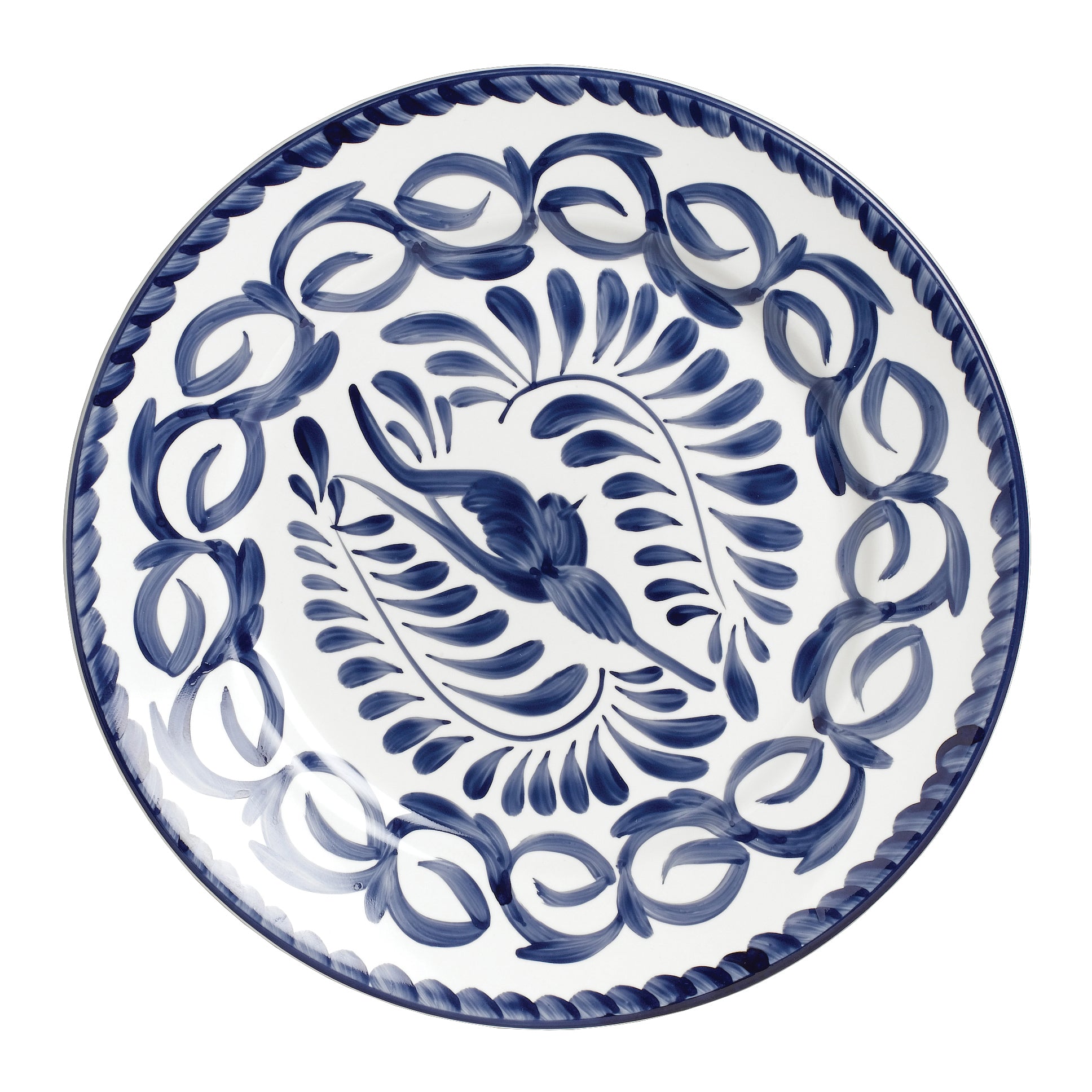Rimmed Rolled Edge Plate 7.5" Dia. Puebla Blue