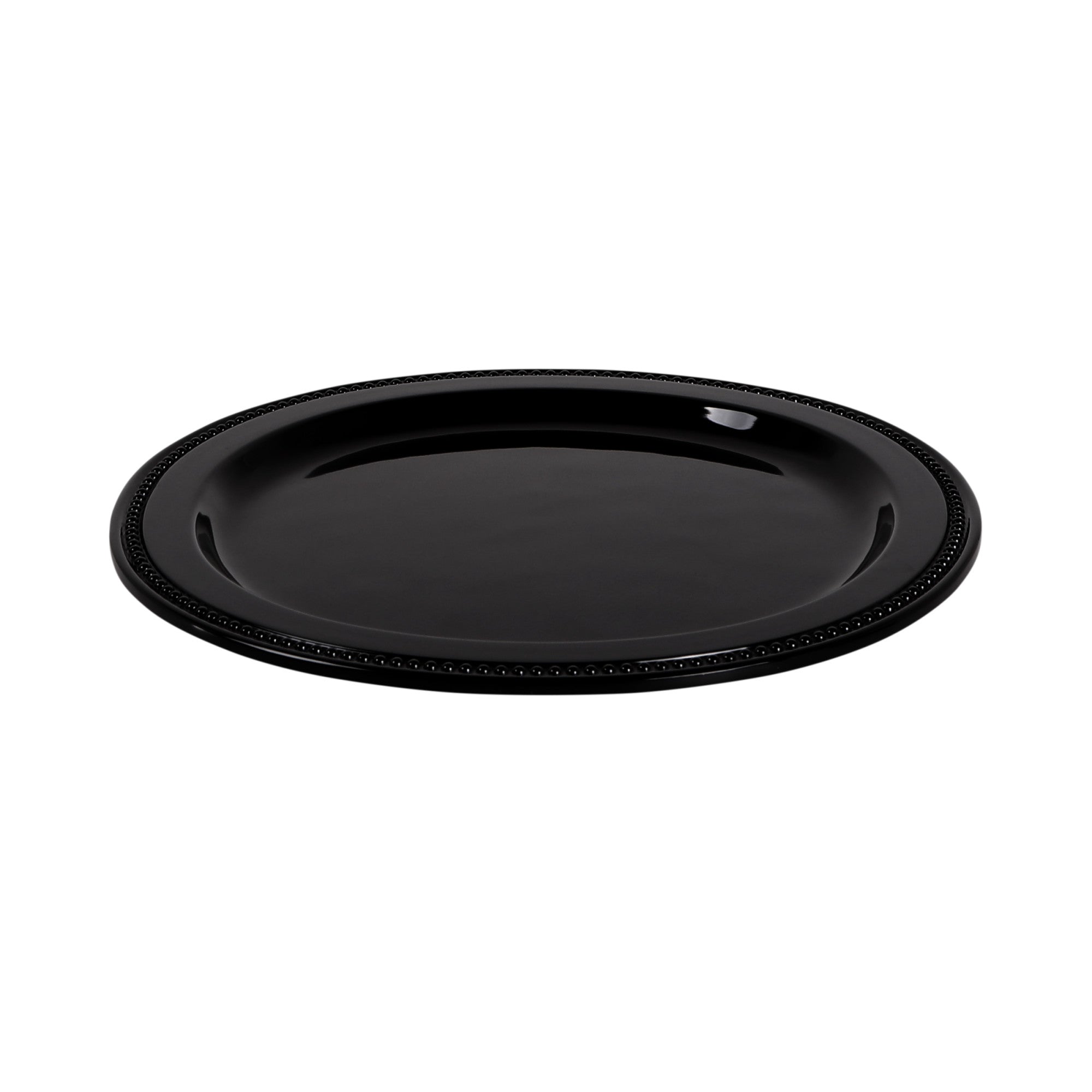 Elite Global Solutions Venetian 12" Almost Round Plate, Black