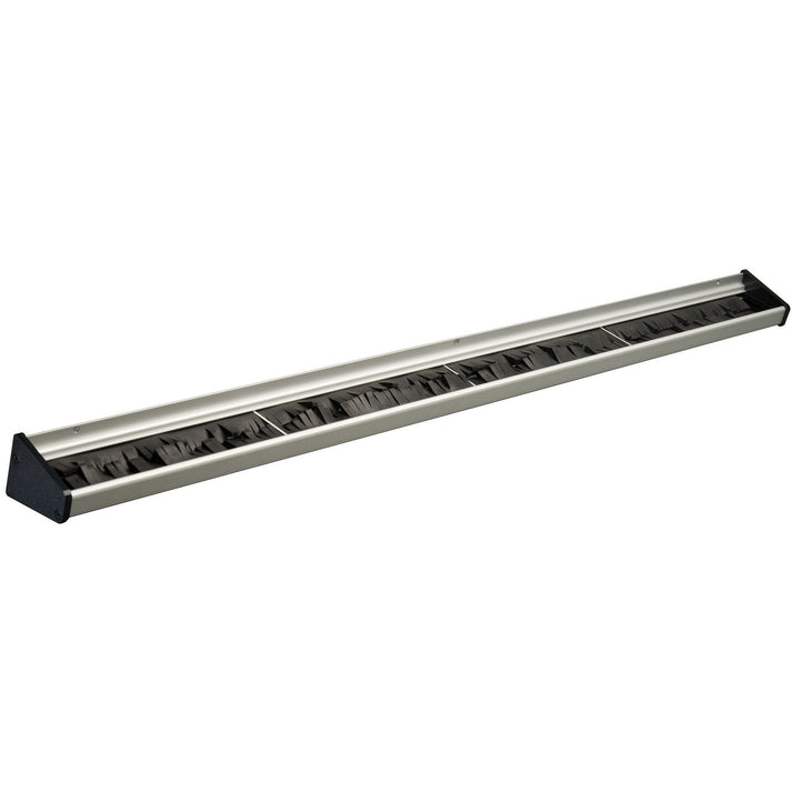 36" Mop & Broom Rack with Rubber Bristles, Aluminum