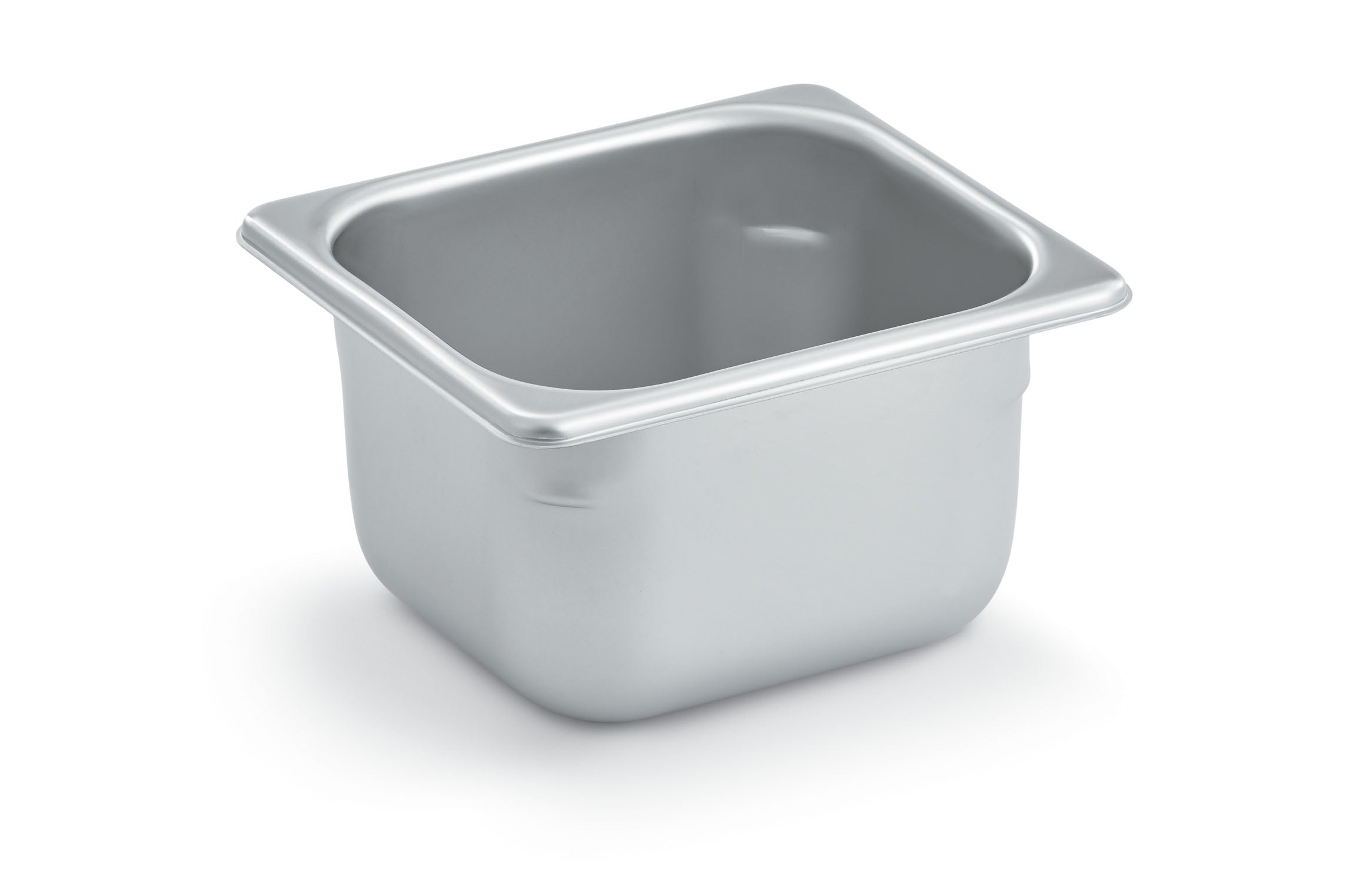 Sixth-size 4-inch-deep Super Pan® heavy-duty stainless steel steam table pan with flat corners