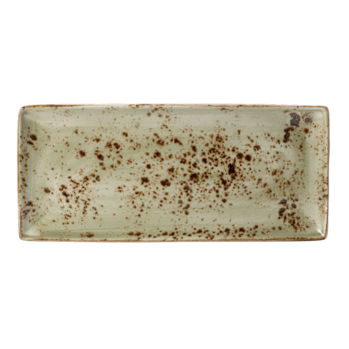 Rectangle Platter L 14.5" W 6.5" Craft Green