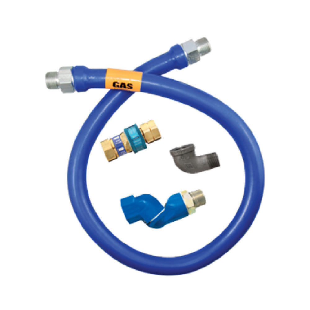 1/2"D Blue Hose™ Moveable Gas Connector Hose Assembly 36"L, Stainless Steel Braid, Retail Box, SnapFast® QD, Swivel MAX®