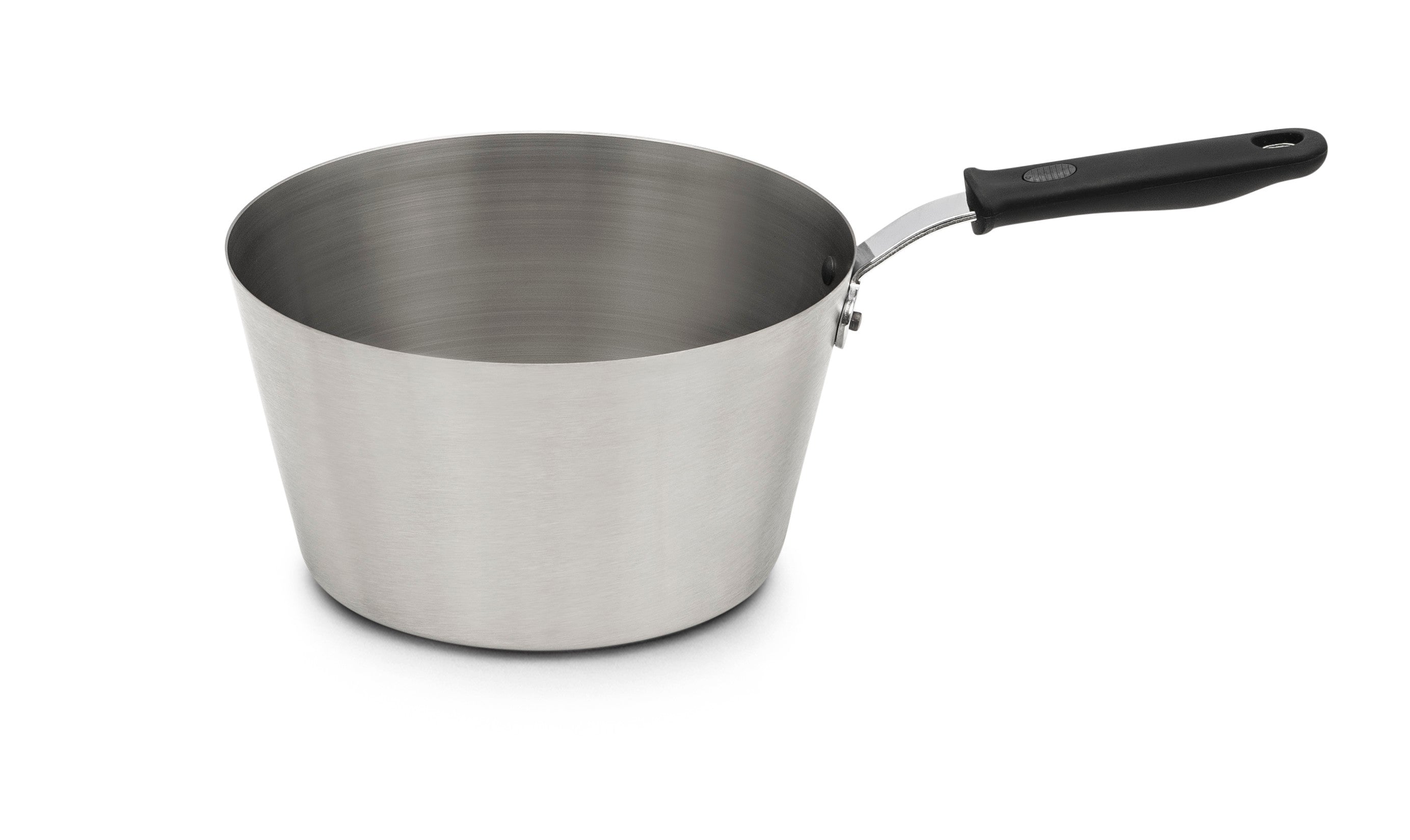 3-Quart Heavy-Duty Stainless Steel Tapered Saucepan and Silicone Handle
