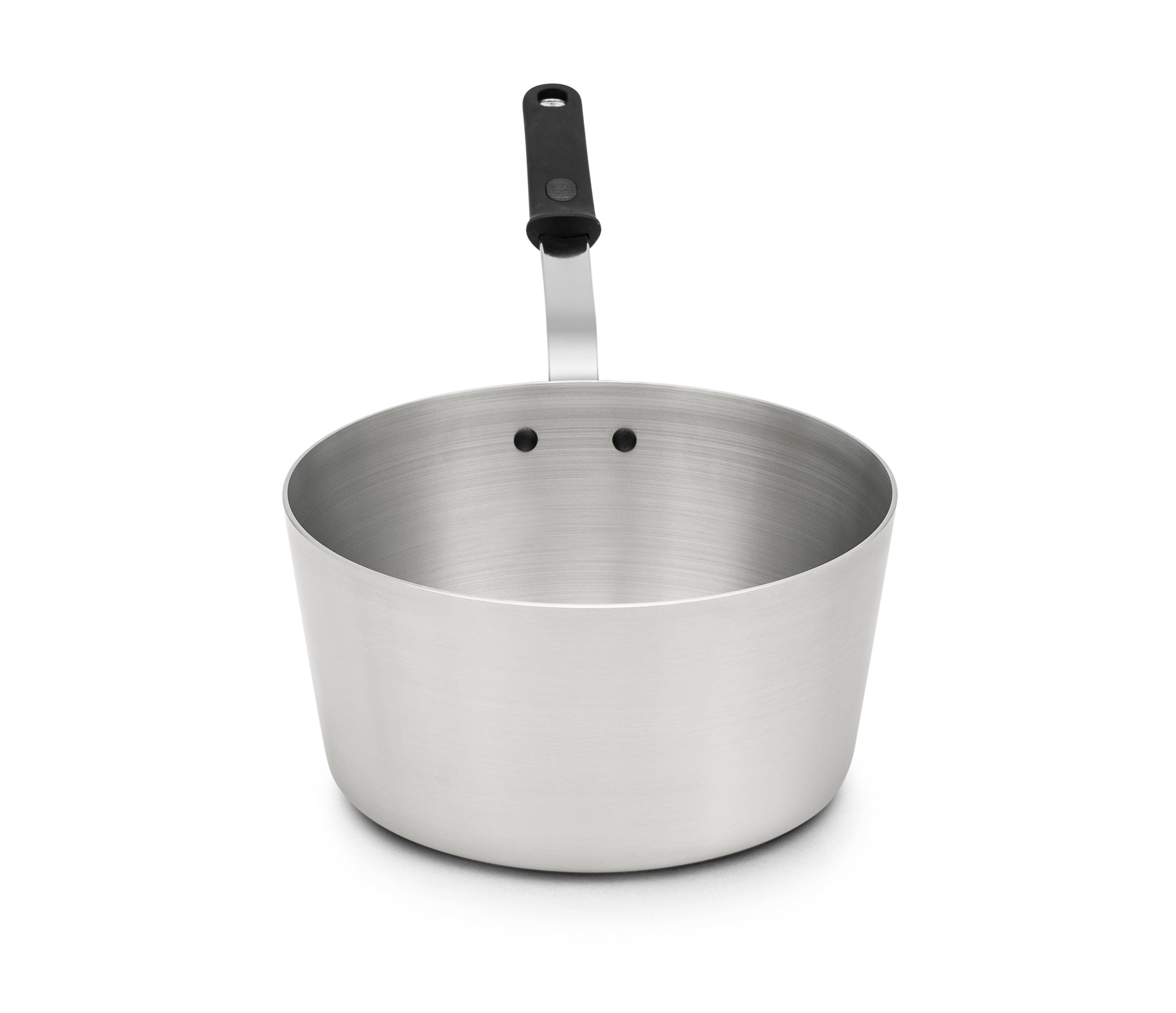 10-Quart Wear-Ever® Tapered Aluminum Saucepan with Natural Finish and Silicone Handle