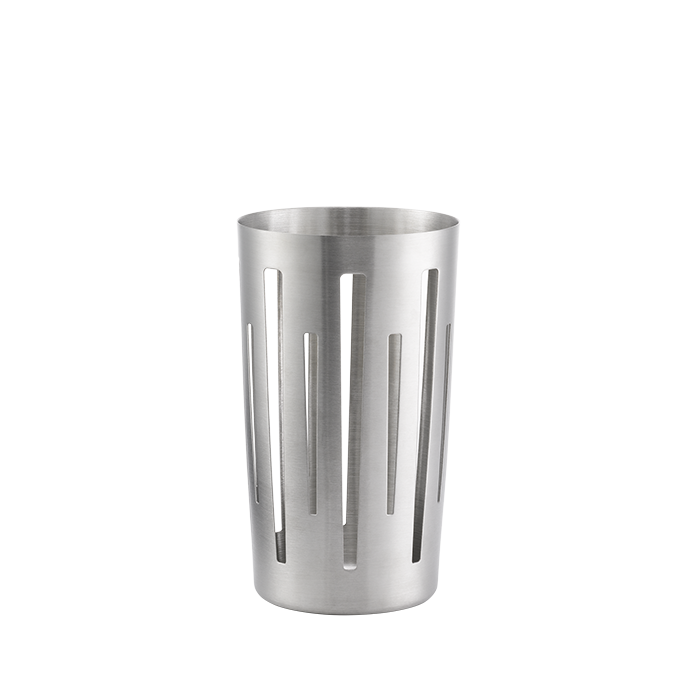 Tall Round Breadstick Basket, Silver Stainless