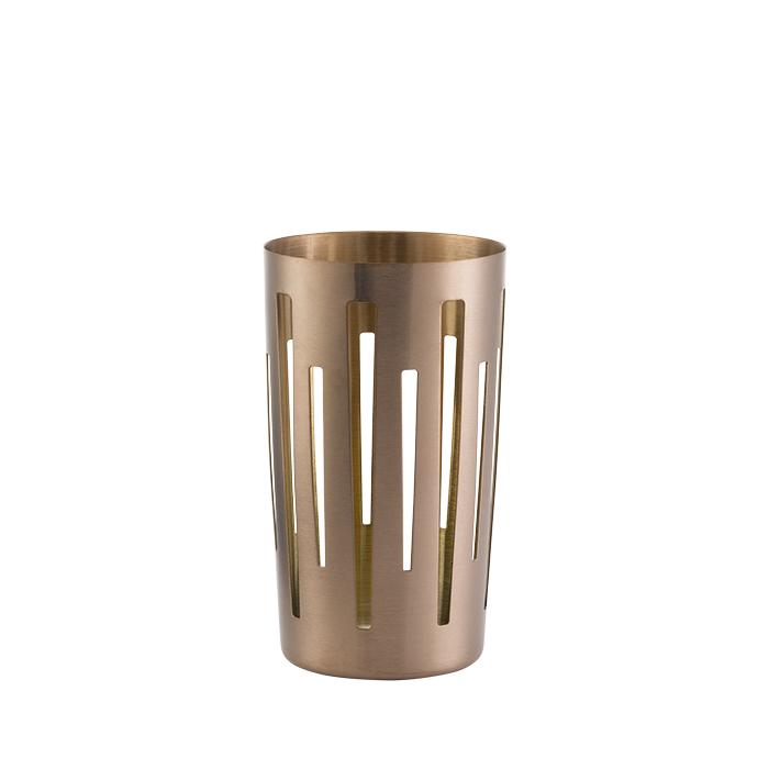 Tall Round Breadstick Basket, Silver Stainless, Gold