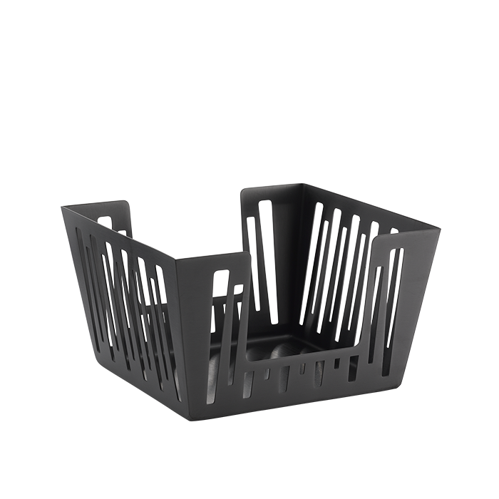 Napkin Holder in Silver Stainless, Black