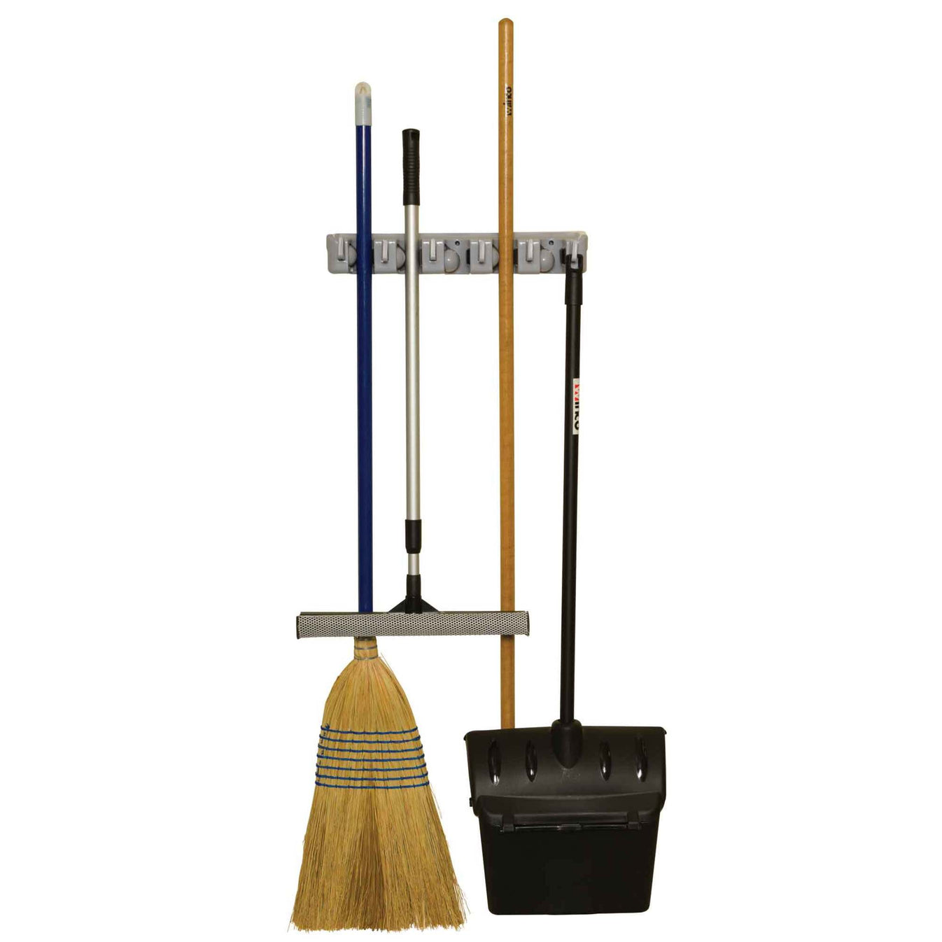 16" Mop and Broom Rack - 5 Tool Slots
