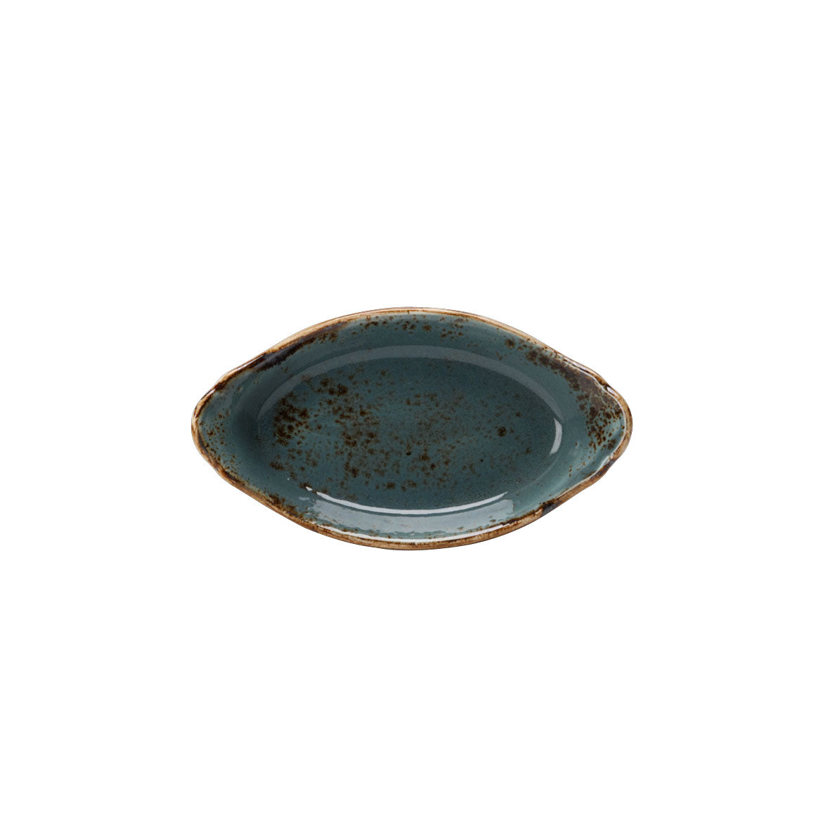 Oval Earred Dish L 8.0" W 4.5" (6.5 Oz) Craft Blue