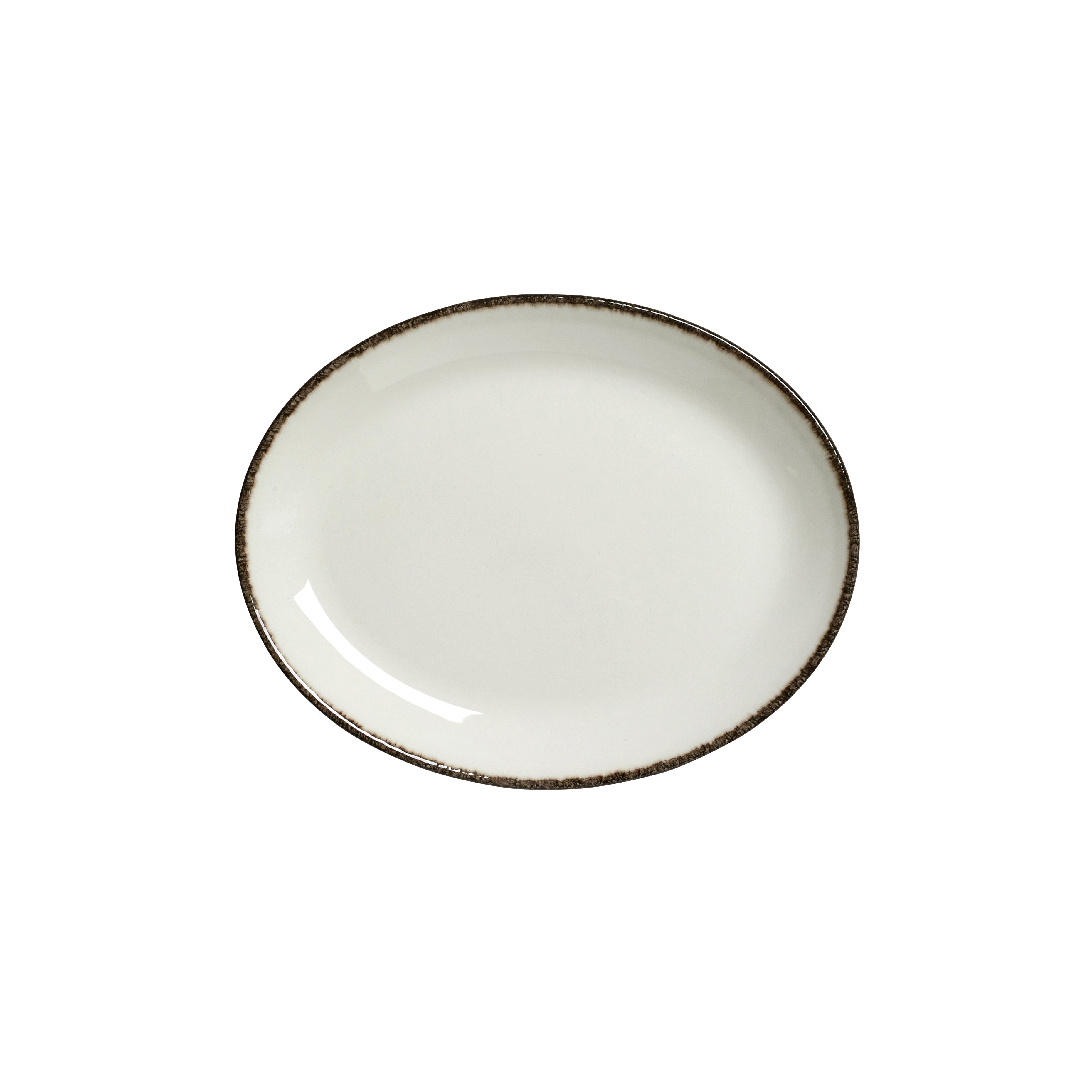 Oval Coupe Platter L 8.0" W 6.375" Charcoal Dapple