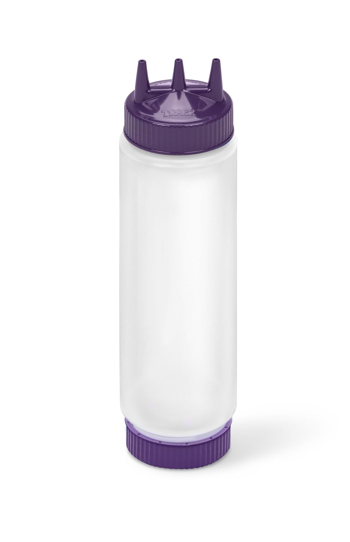 24 oz. Traex® Fifo Clear Squeeze Dispenser with Purple Tri Tip™ and Base Cap