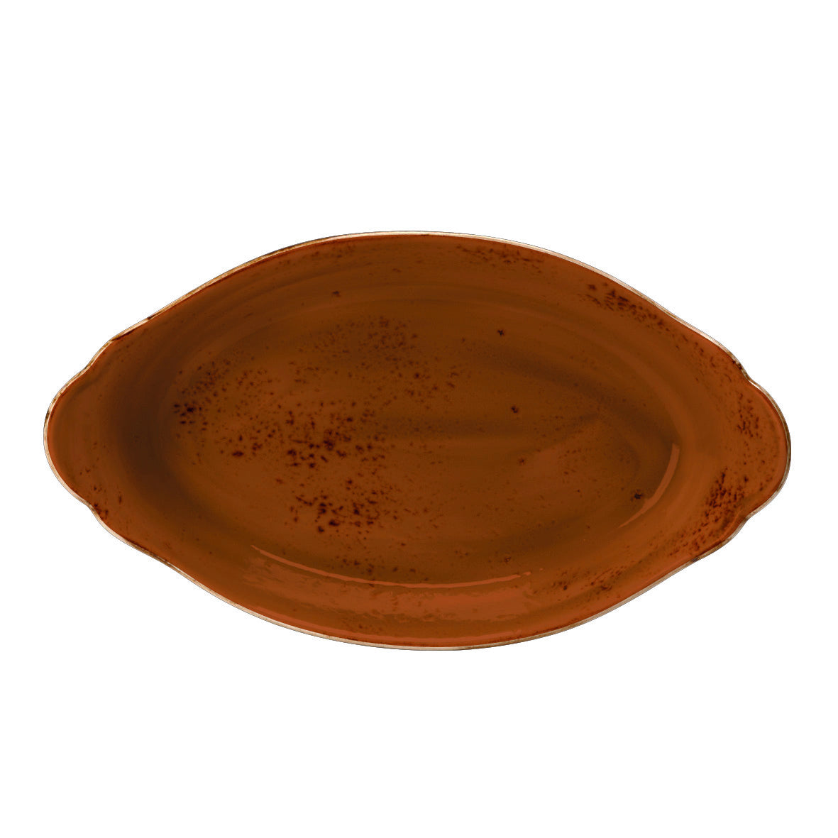 Oval Earred Dish L 13.5" W 7.5" (36.5 Oz) Craft Terracott