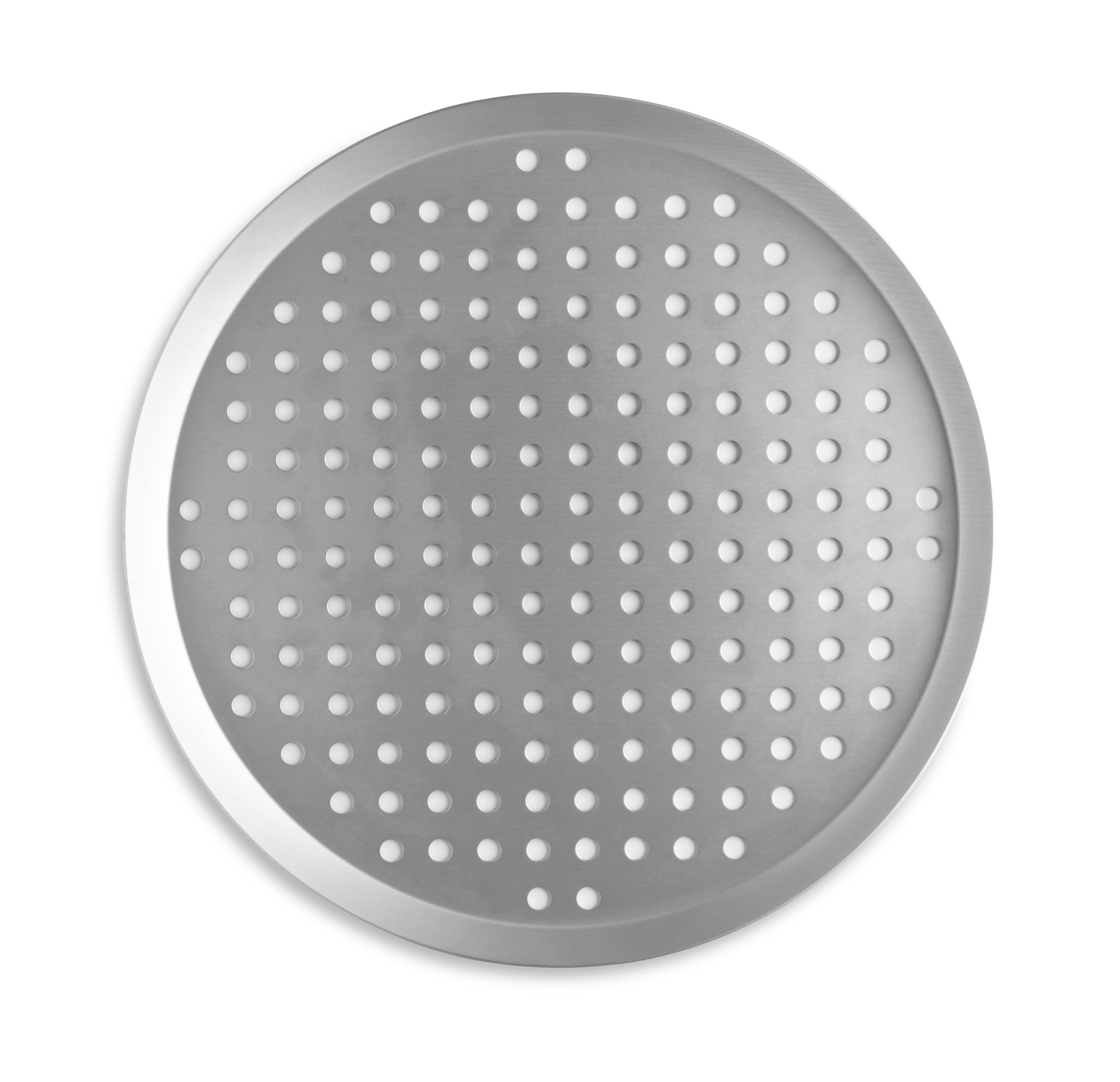 12" Perforated Press-Cut Pizza Pan with Clear Coat Anodized Finish