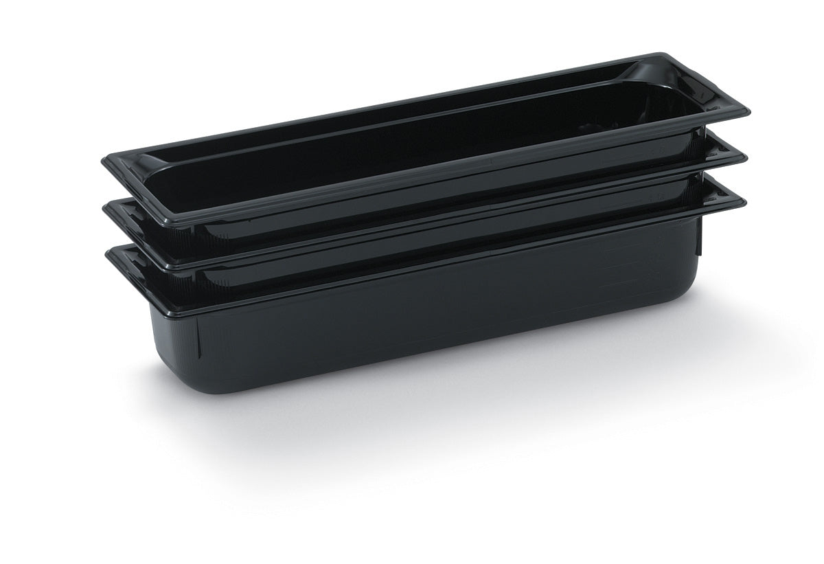 6.375 x 20.875 x 2.5 Super Pan® Plastic Pans - Low Temperature - Black