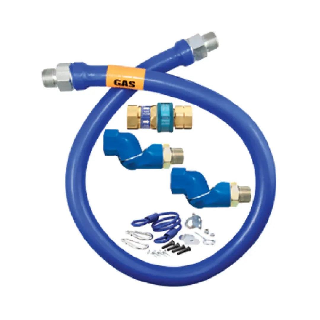 1"D Blue Hose™ Moveable Gas Connector Hose Assembly 36"L, Stainless Steel Braid, Retail Box, SnapFast® QD, 2 Swivel MAX®, Restraining Cable