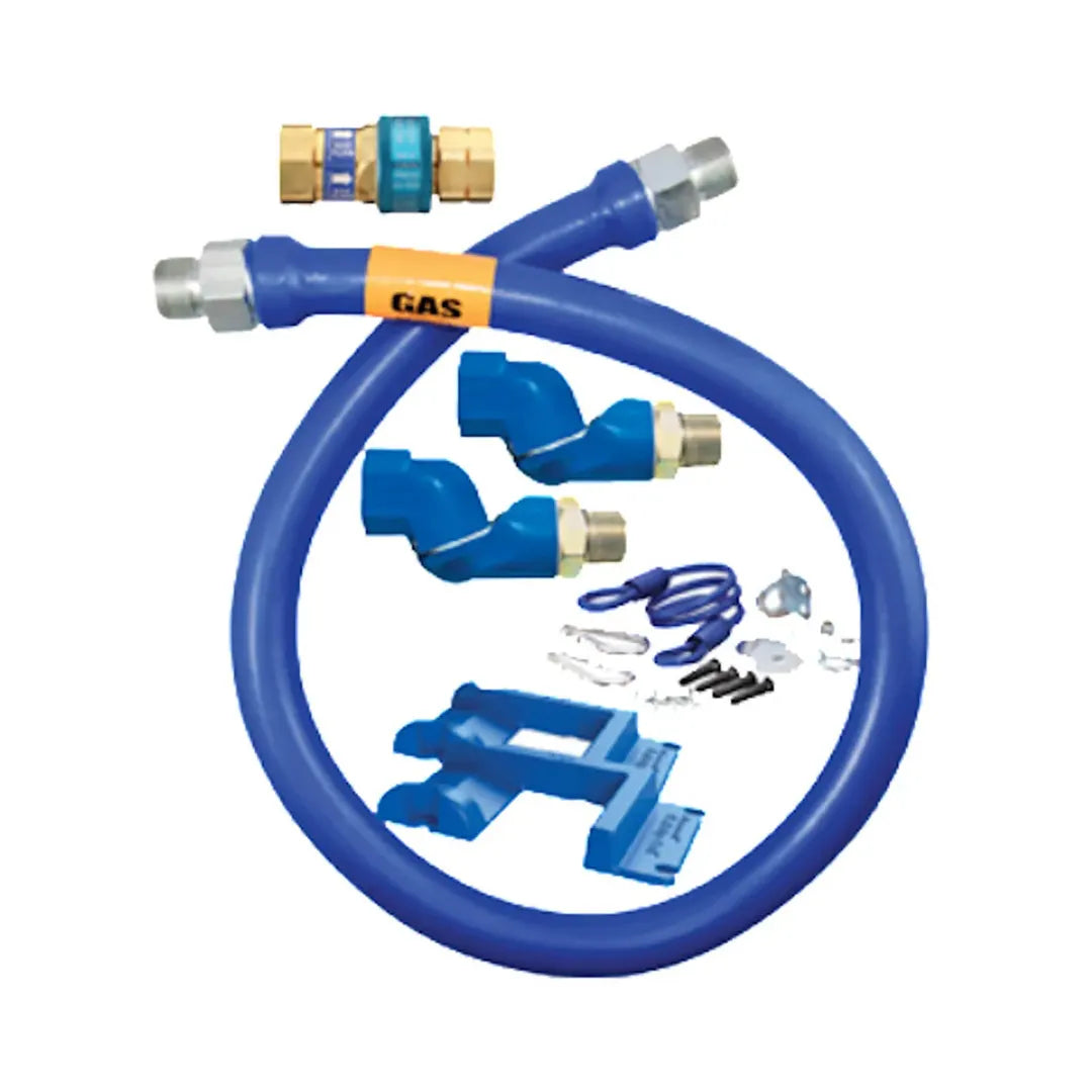 1"D Blue Hose™ Moveable Gas Connector Hose Assembly 36"L, Stainless Steel Braid, SnapFast® QD, 2 Swivel MAX®, Safety Set®