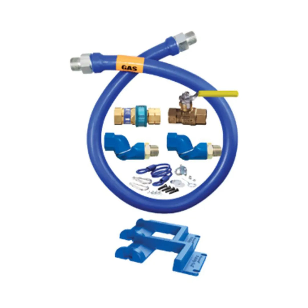 1"D Blue Hose™ Moveable Gas Connector Kit 72"L, Stainless Steel Braid, SnapFast® QD, 2 Swivel MAX®, Safety Set®, Full Port Valve